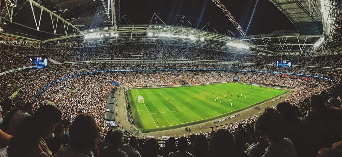 audience, soccer, stadium, soccer stadium, football stadium, soccer match, sport, bleachers, crowd, game, match, people, spectators, sports fan, venue, soccer,